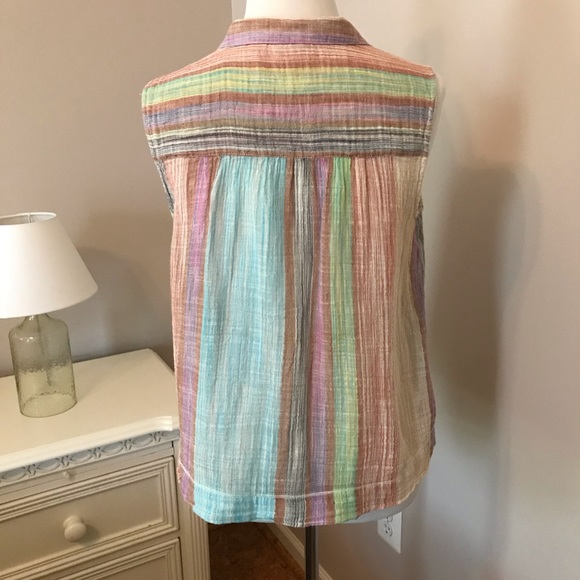 ANTHROPOLOGIE HOLDING HORSES GAUZE SLEEVELESS TOP - Picture 6 of 8